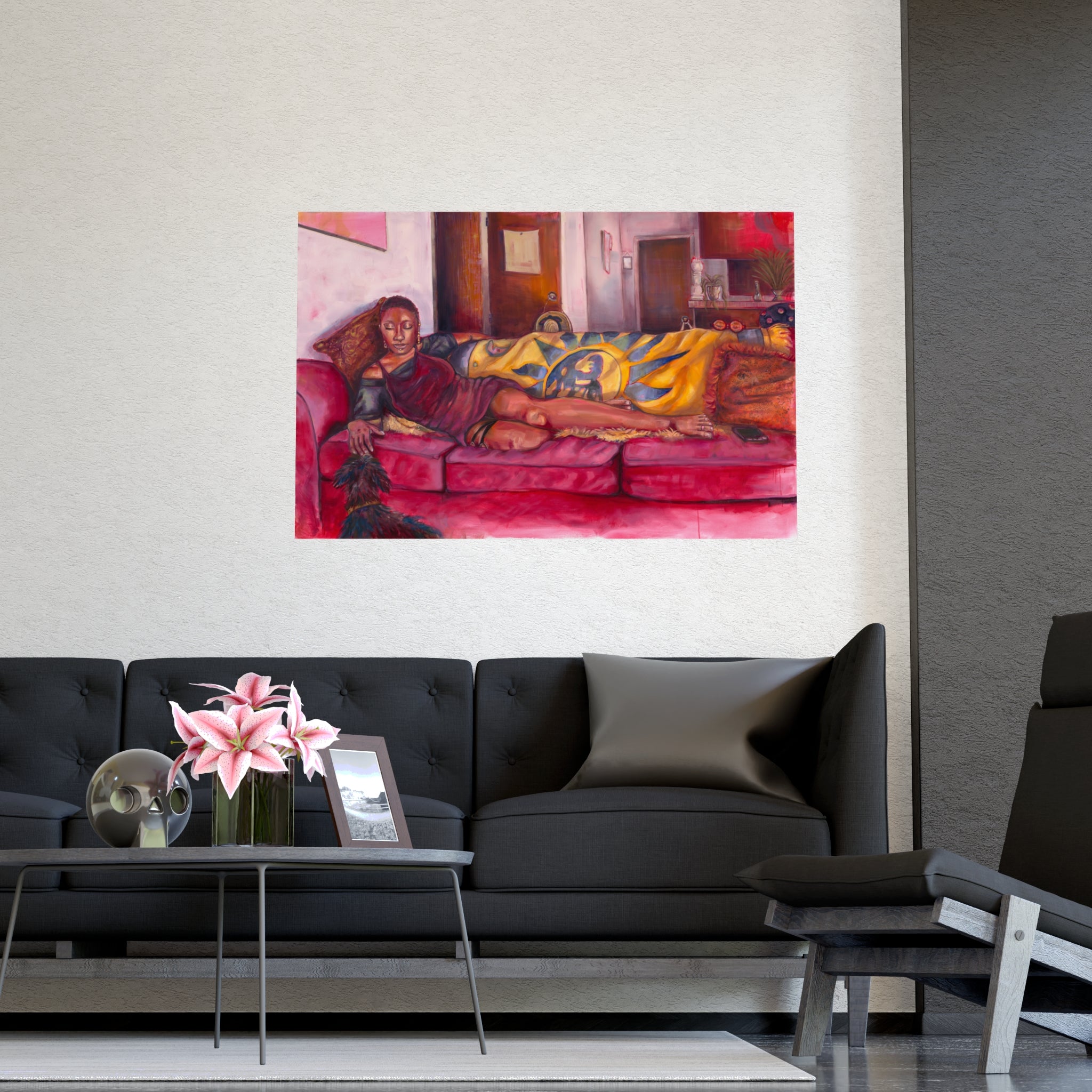 Fine Art Poster — Cozy Living Room Portrait Print