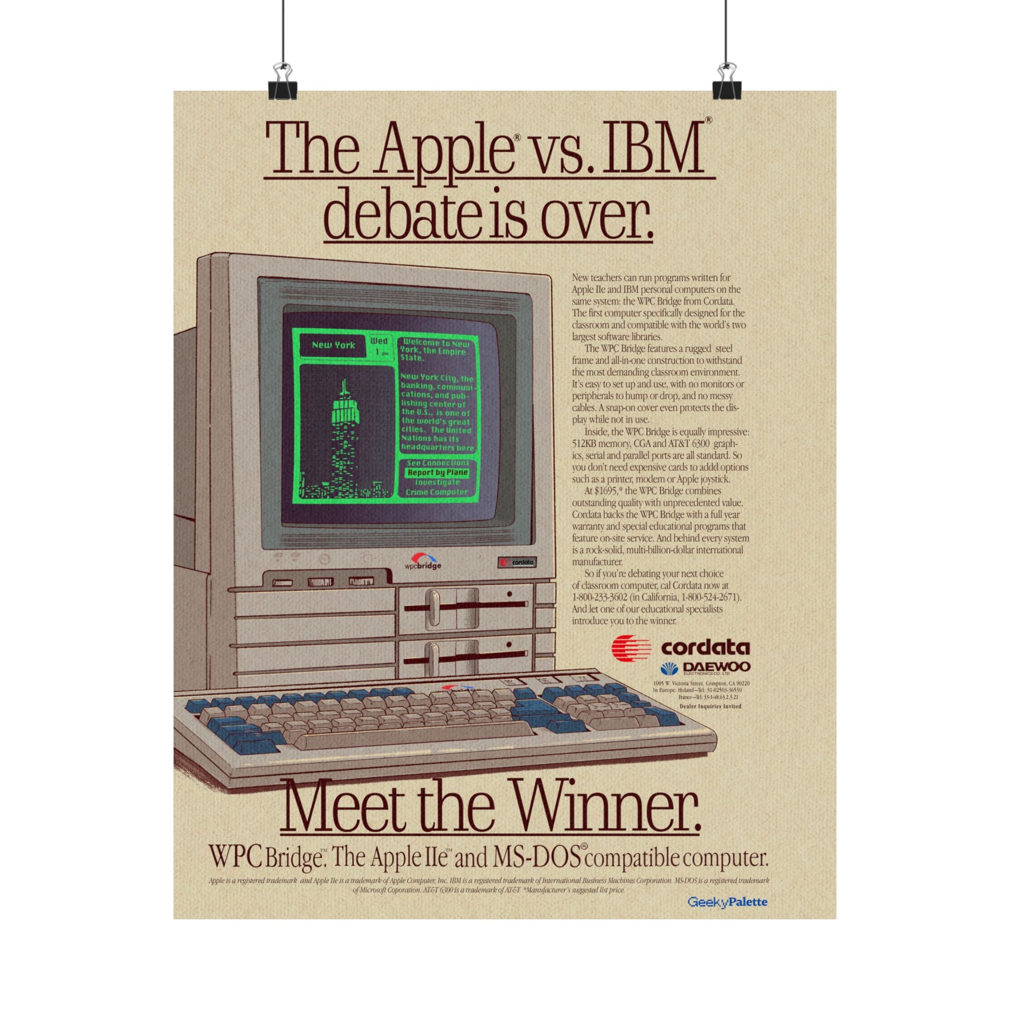Apple vs IBM Debate is Over Vintage Poster