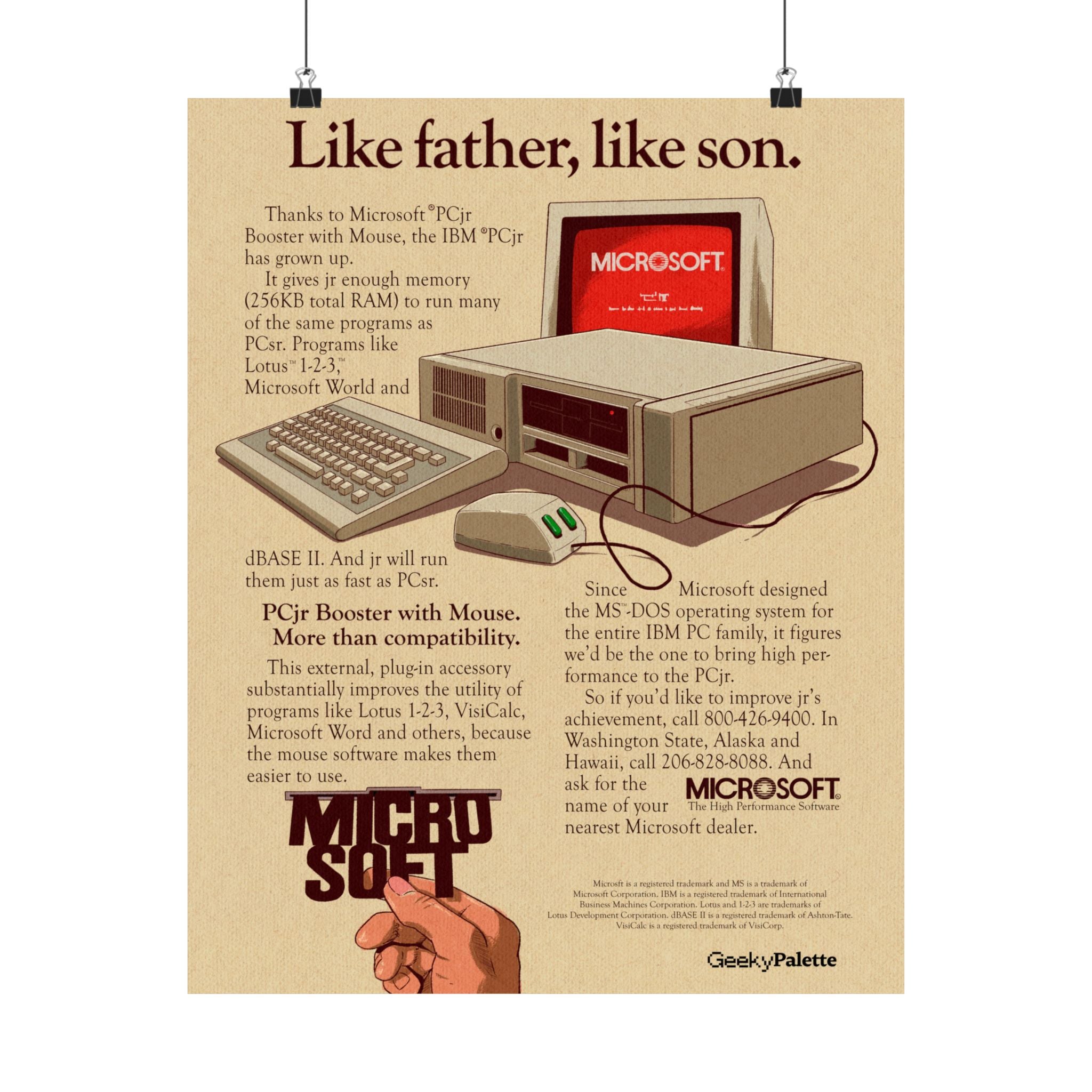 Like Father, Like Son IBM PC Jr Poster