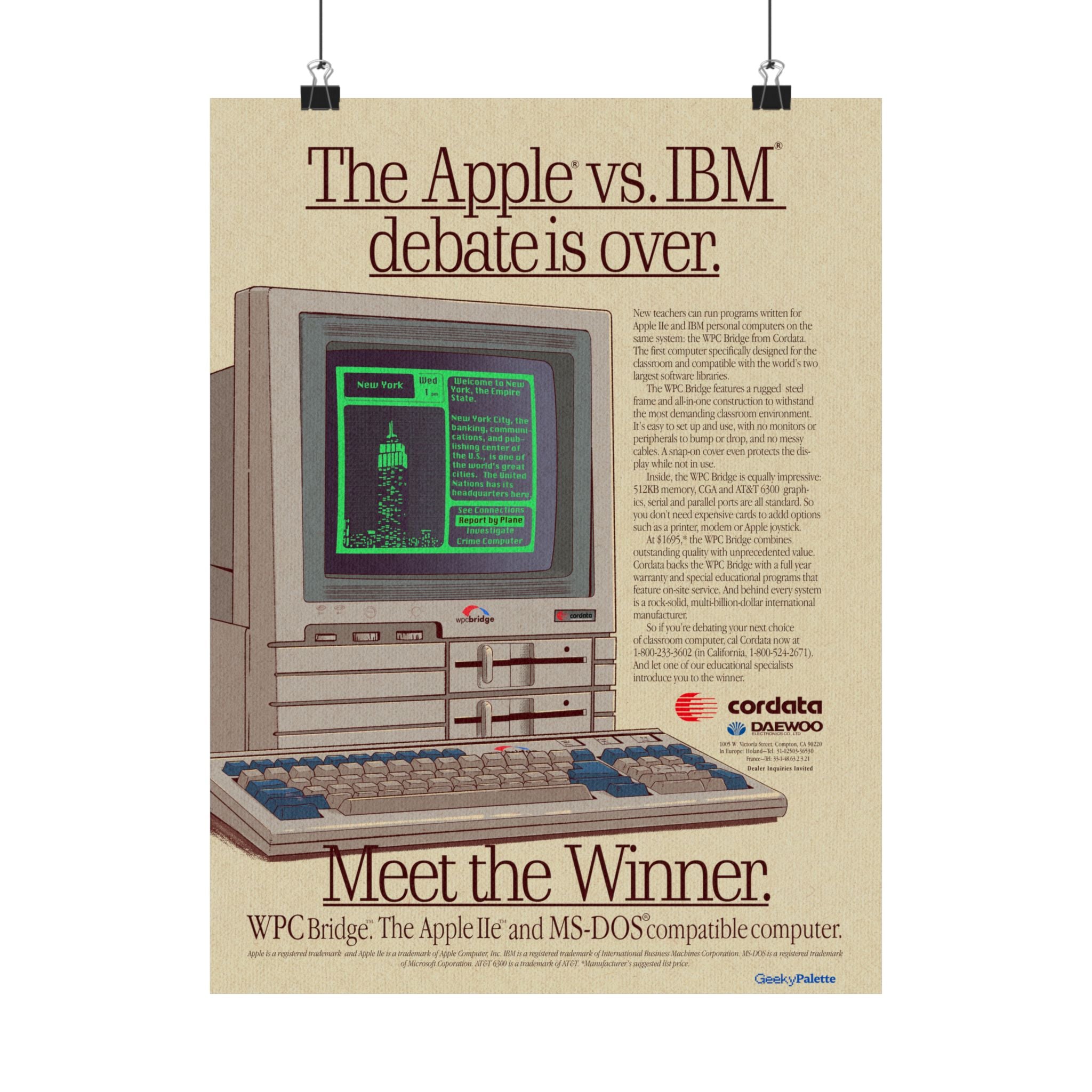Apple vs IBM Debate is Over Vintage Poster