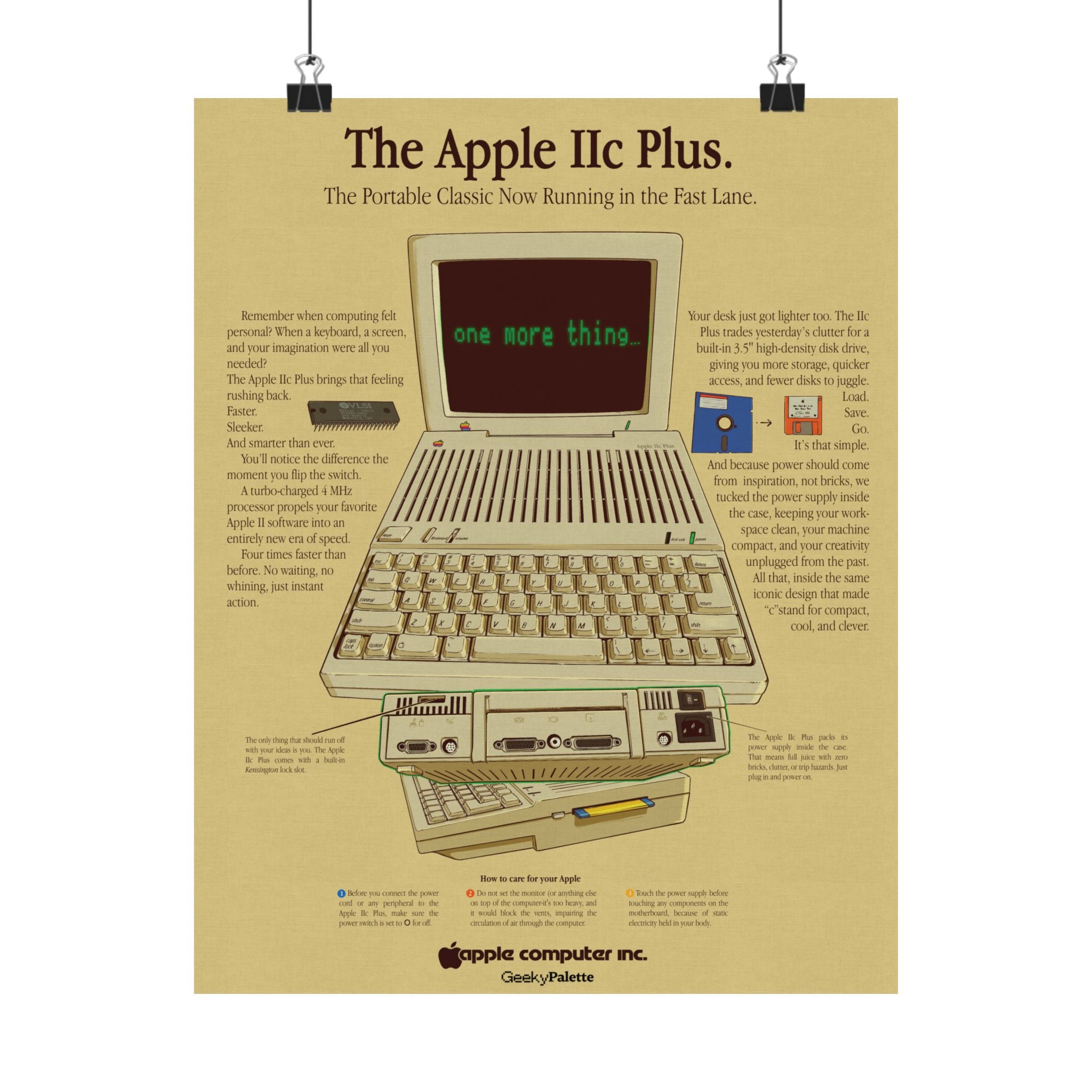 Vintage Apple IIc Plus Poster