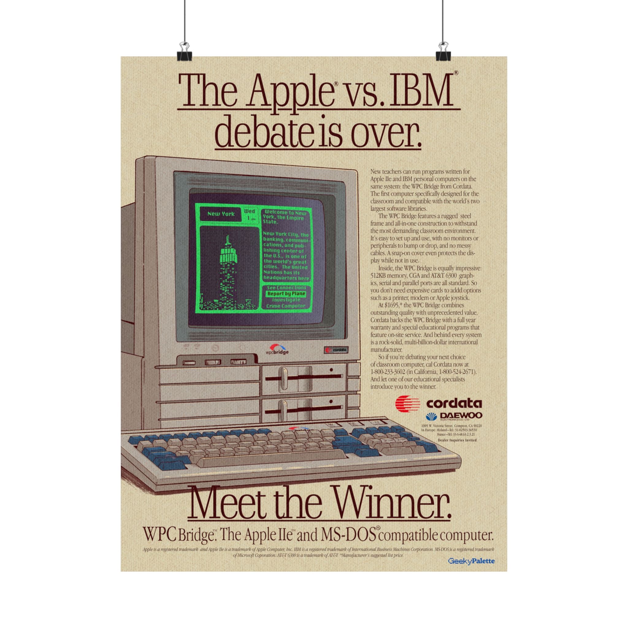 Apple vs IBM Debate is Over Vintage Poster