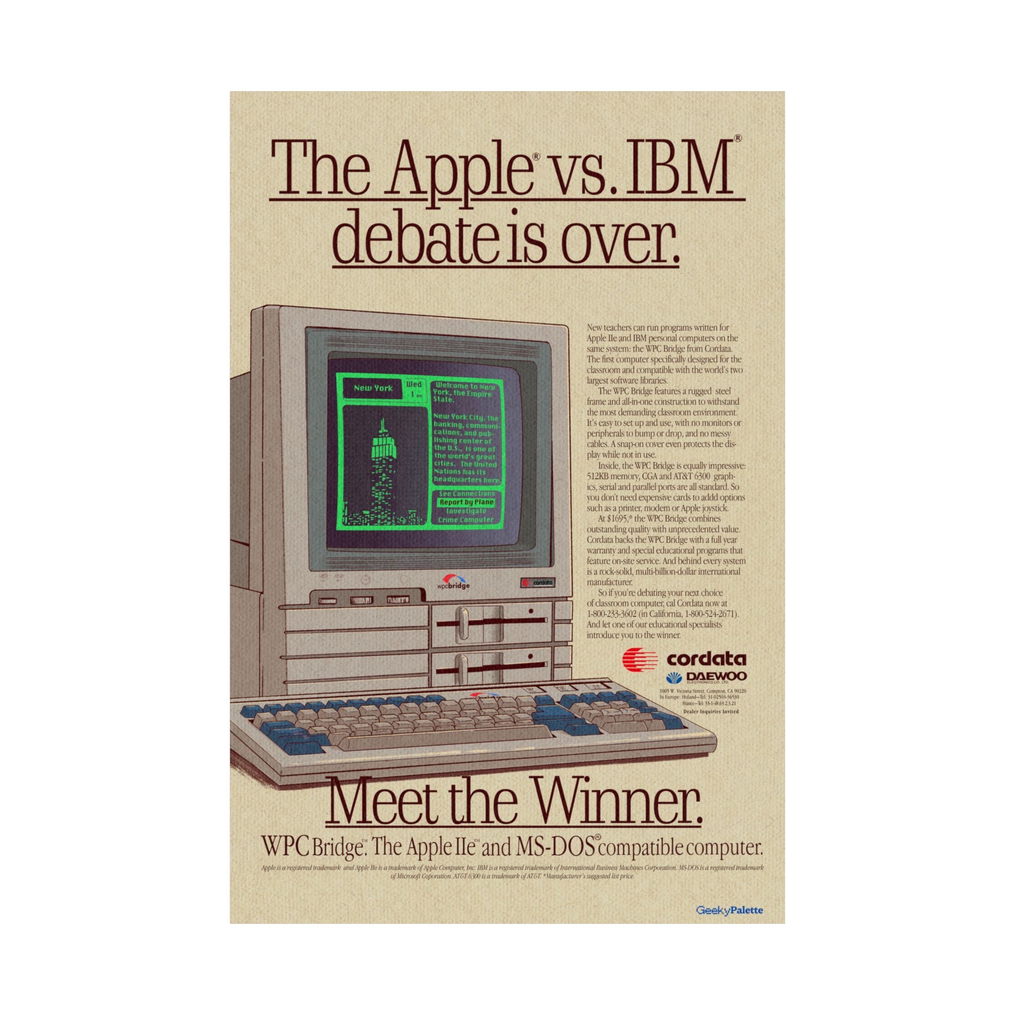 Apple vs IBM Debate is Over Vintage Poster