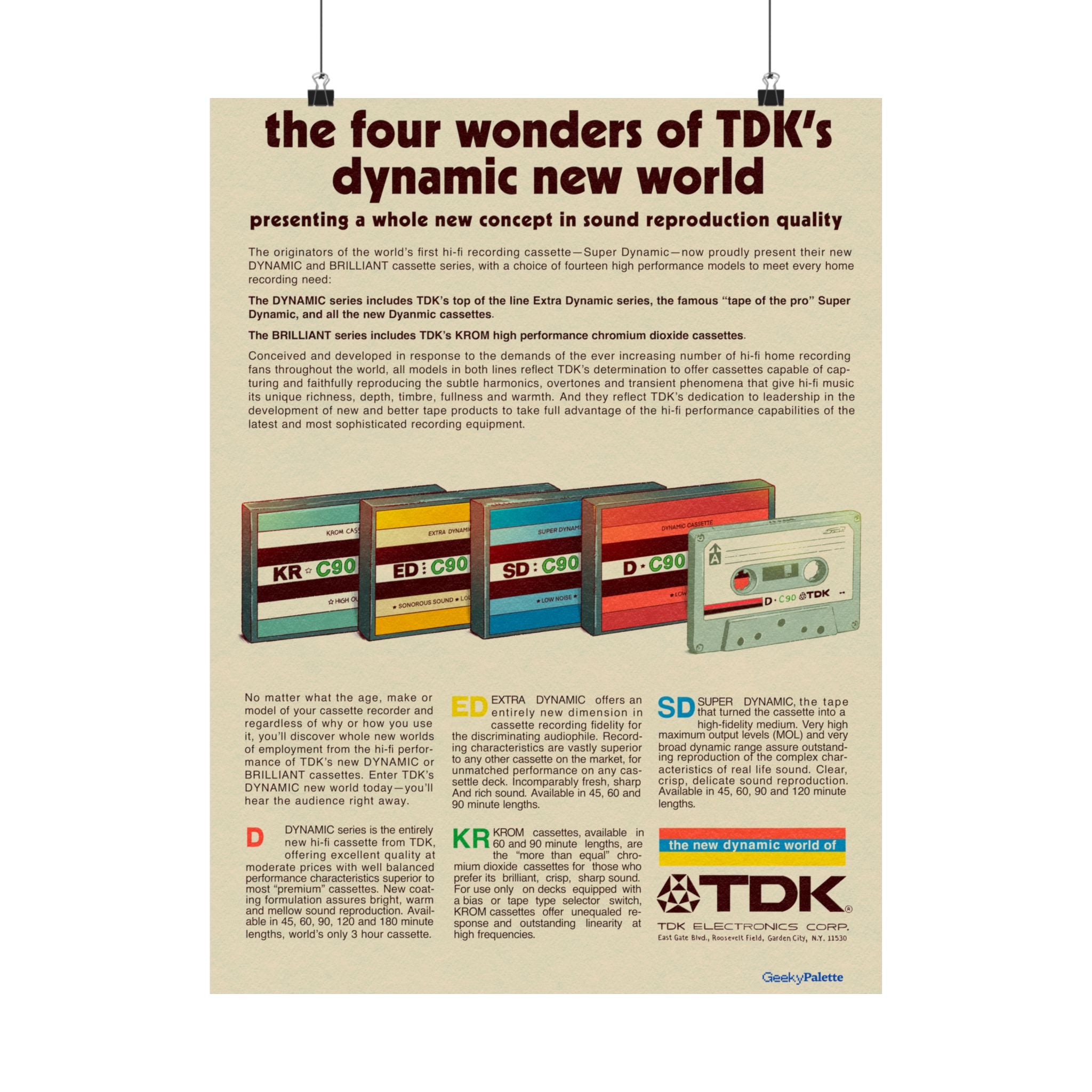 TDK's Dynamic New World Retro Audio Poster