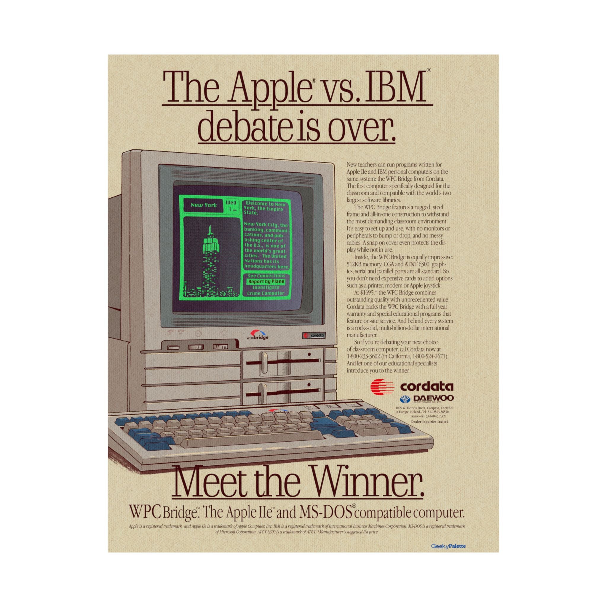 Apple vs IBM Debate is Over Vintage Poster