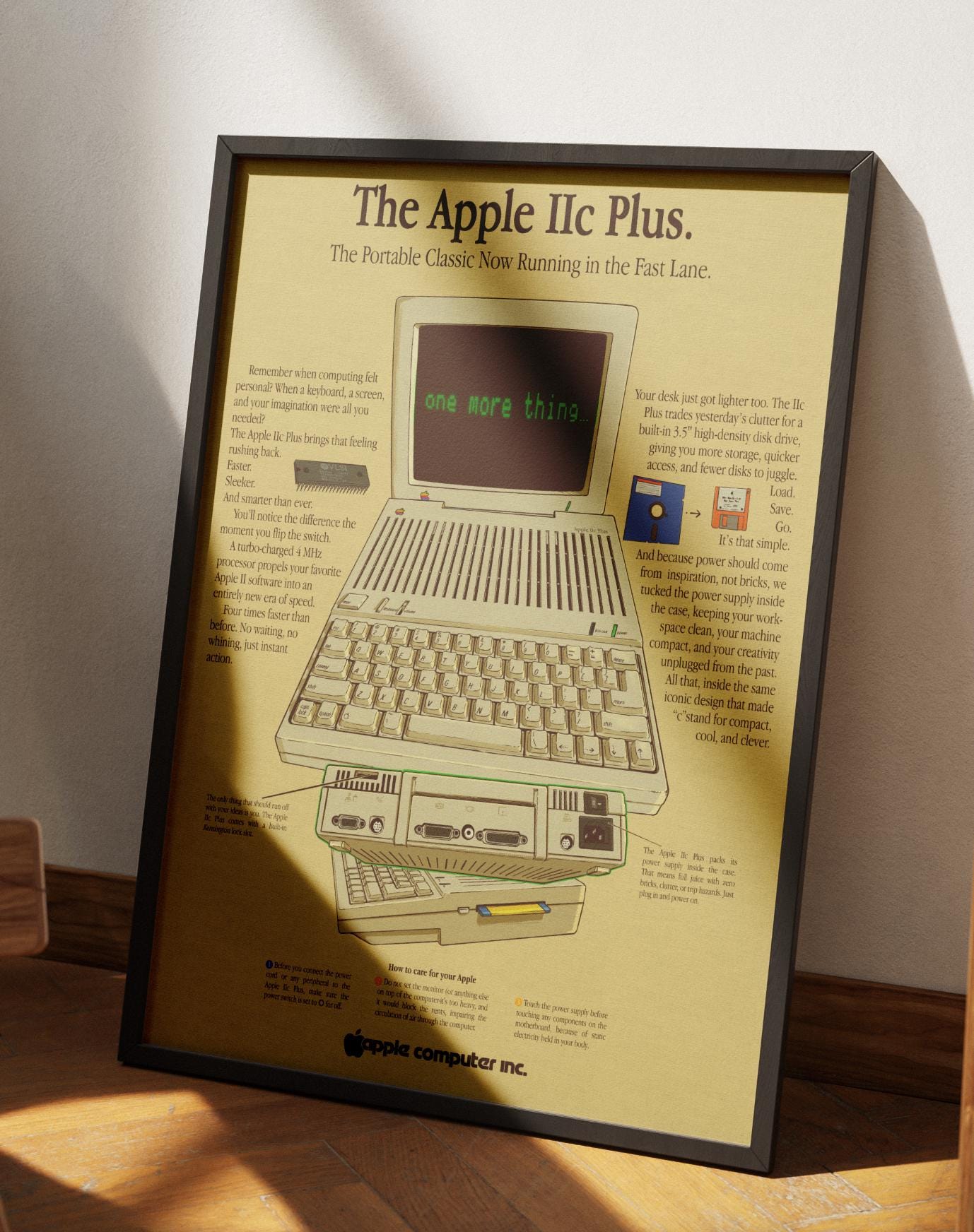 Vintage Apple IIc Plus Poster