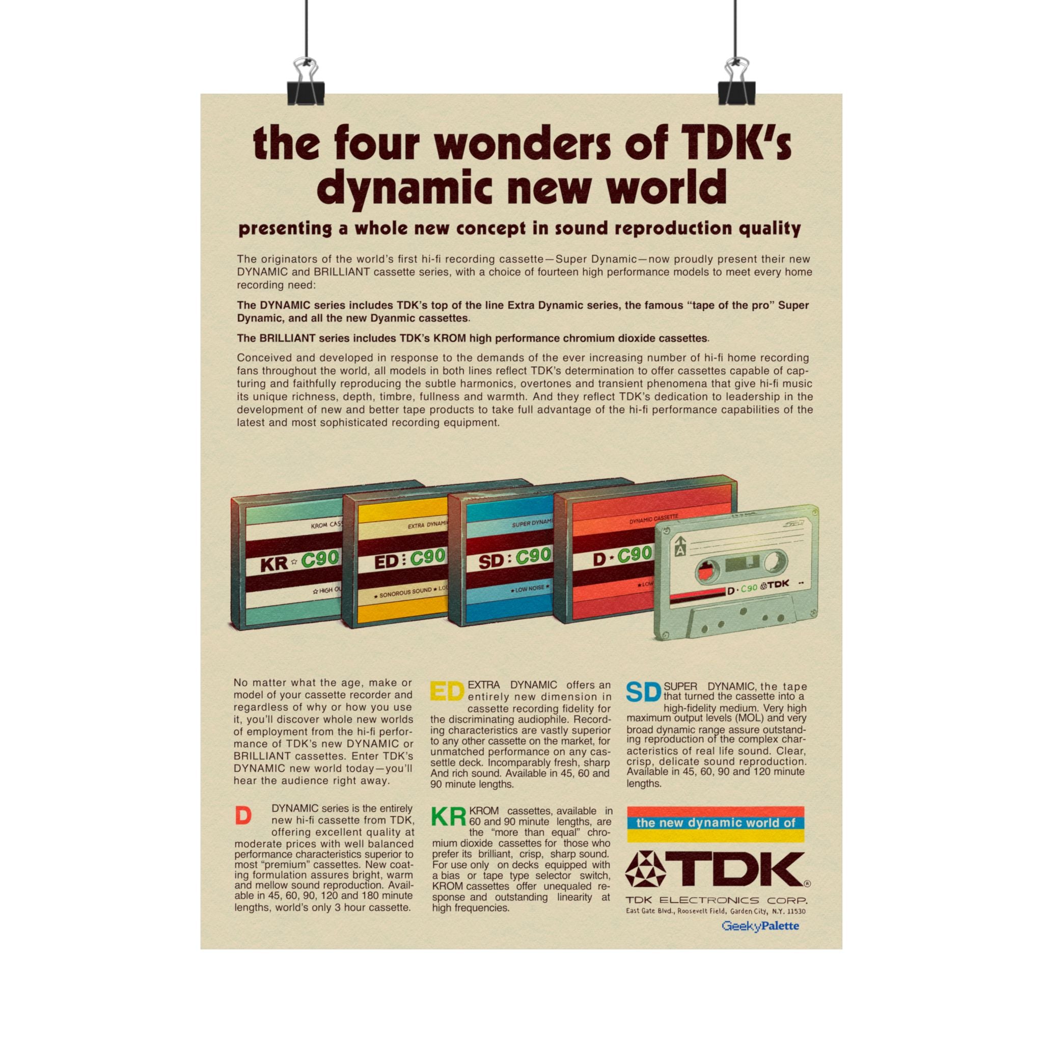 TDK's Dynamic New World Retro Audio Poster