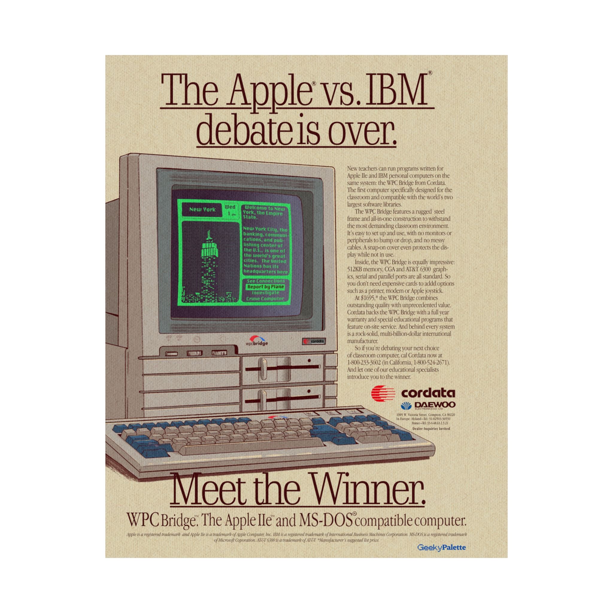 Apple vs IBM Debate is Over Vintage Poster