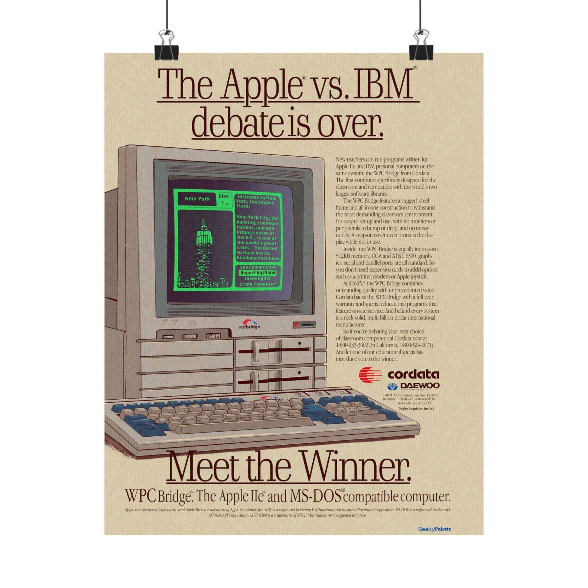 Apple vs IBM Debate is Over Vintage Poster
