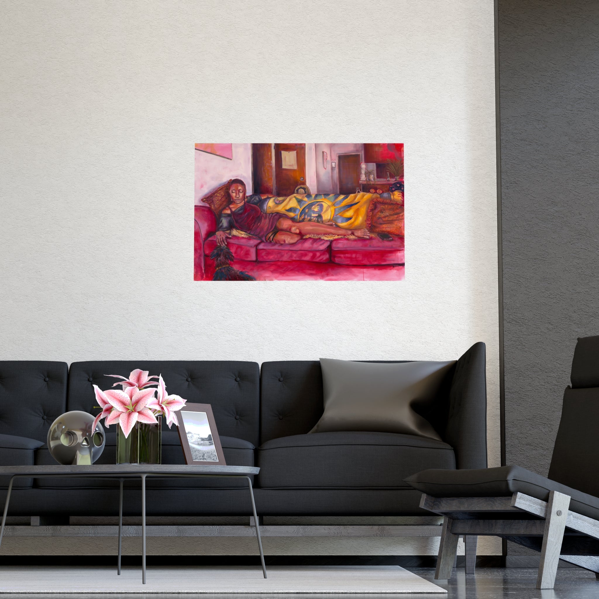 Fine Art Poster — Cozy Living Room Portrait Print