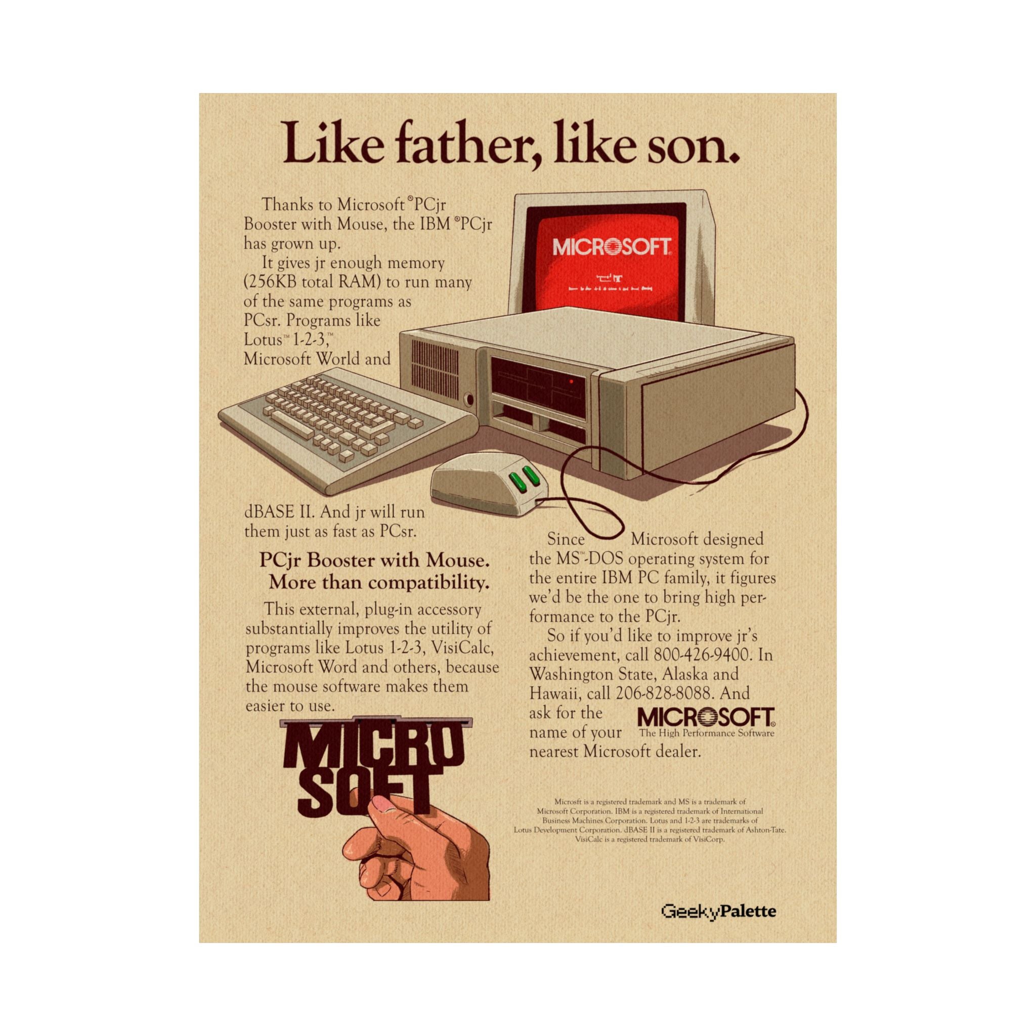 Like Father, Like Son IBM PC Jr Poster