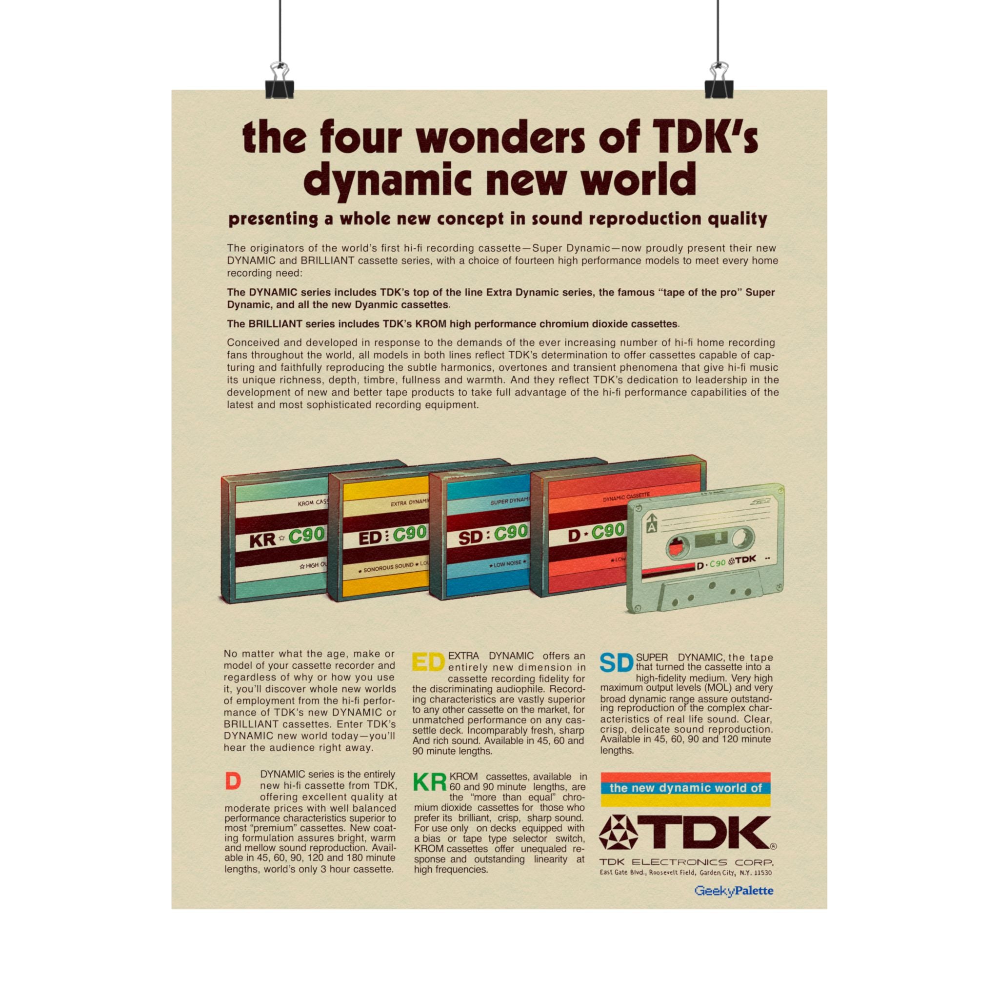 TDK's Dynamic New World Retro Audio Poster