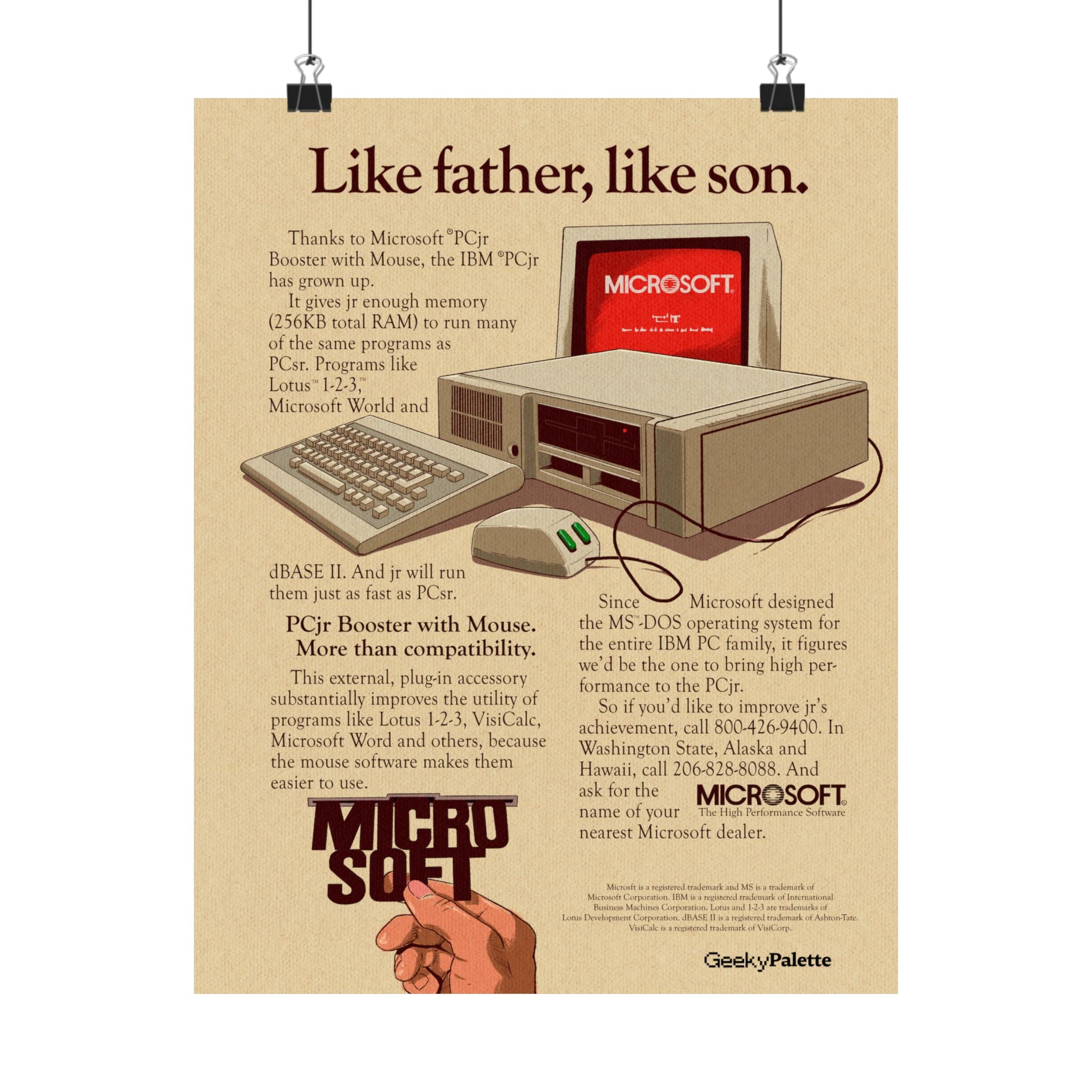 Like Father, Like Son IBM PC Jr Poster