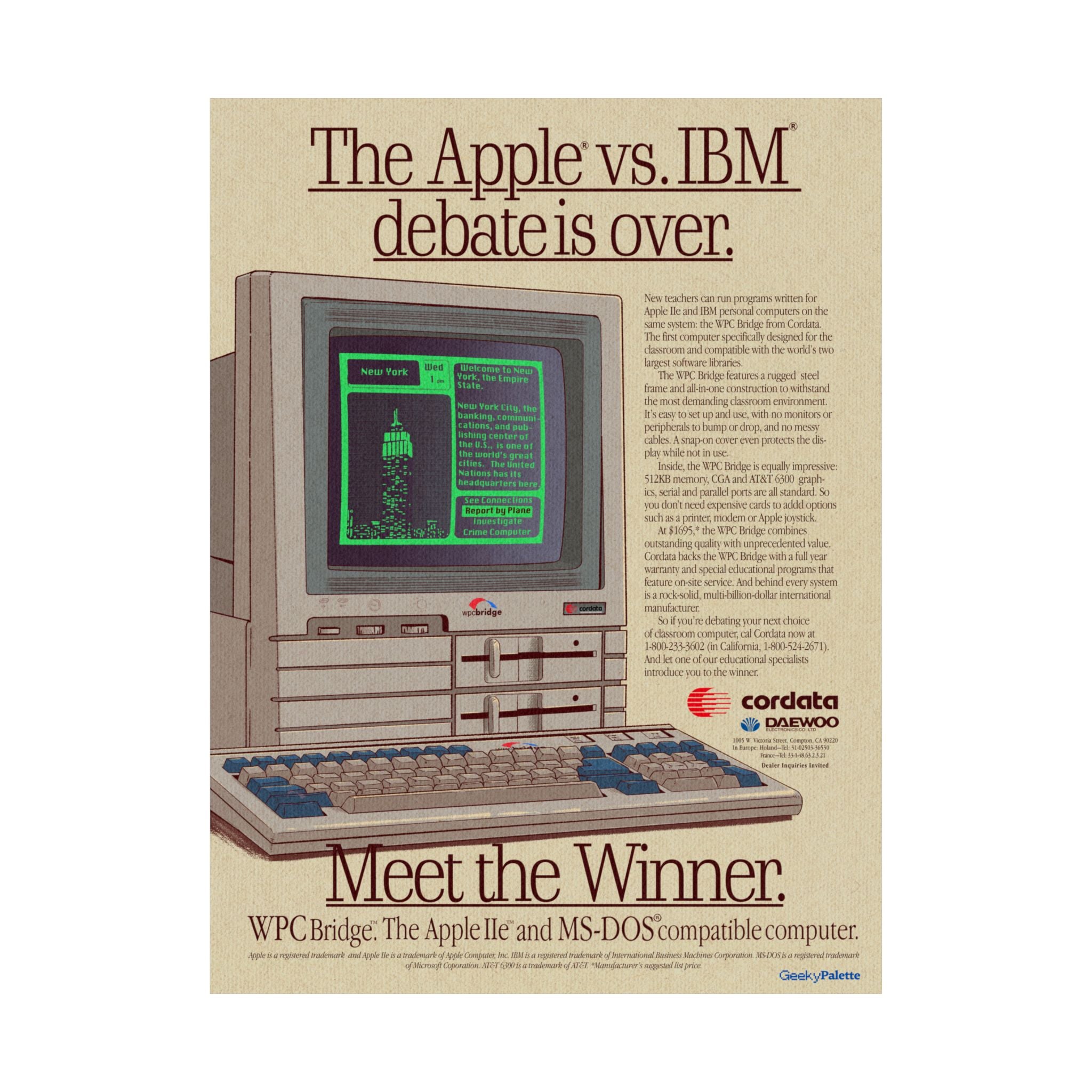 Apple vs IBM Debate is Over Vintage Poster