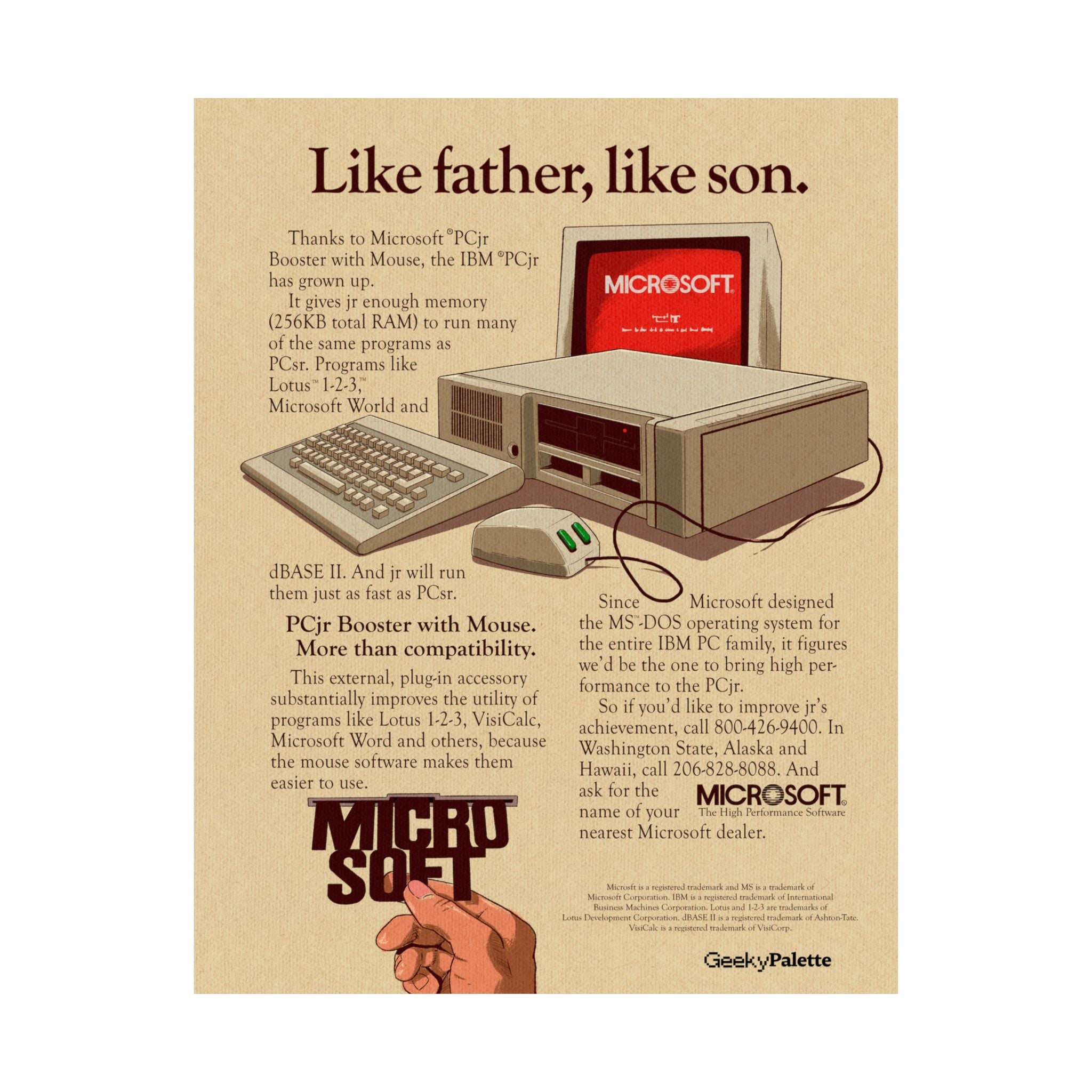 Like Father, Like Son IBM PC Jr Poster