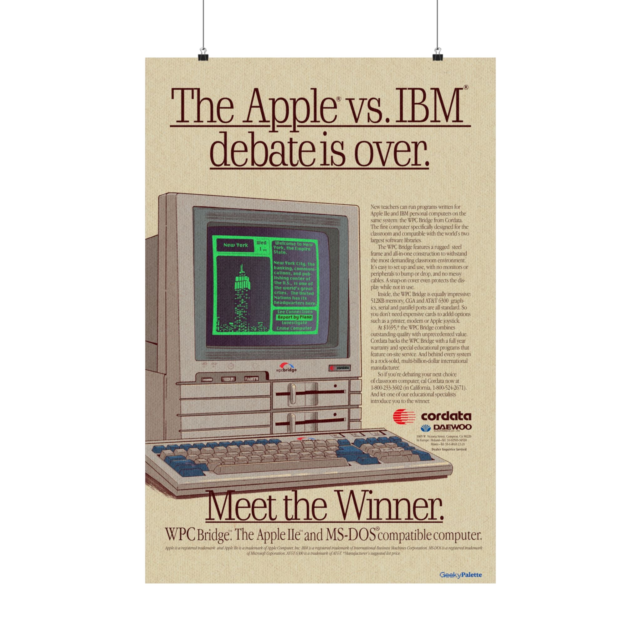 Apple vs IBM Debate is Over Vintage Poster