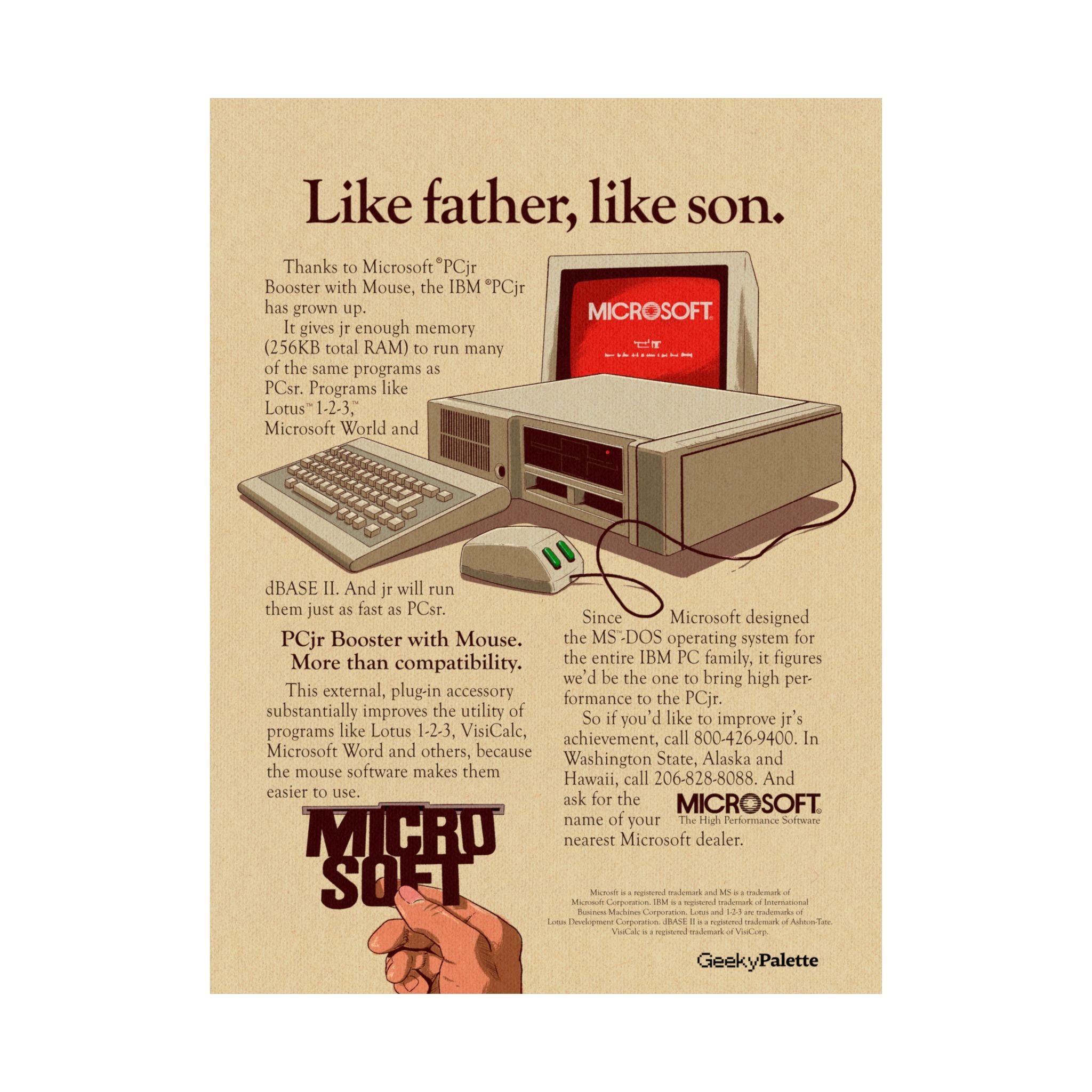 Like Father, Like Son IBM PC Jr Poster