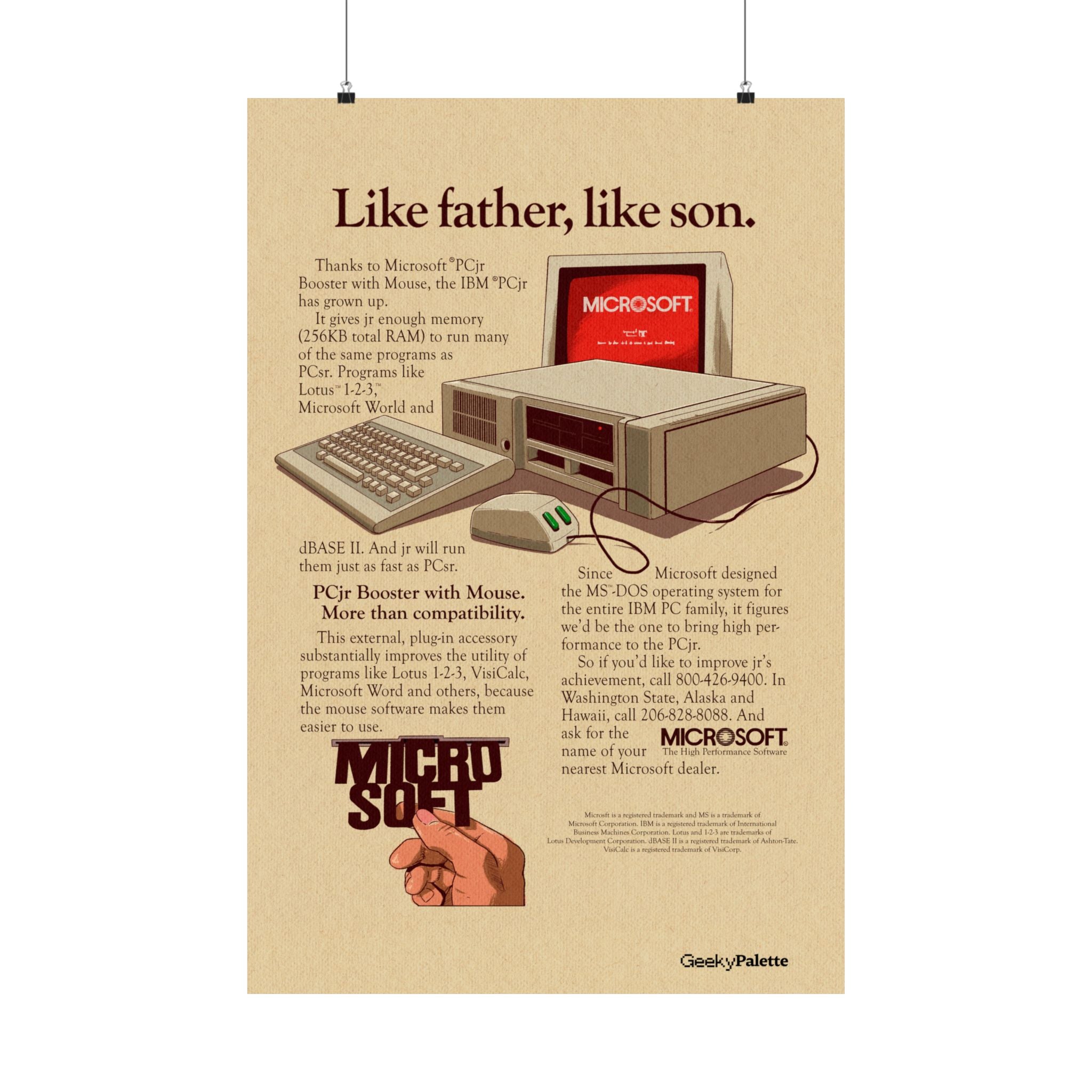 Like Father, Like Son IBM PC Jr Poster