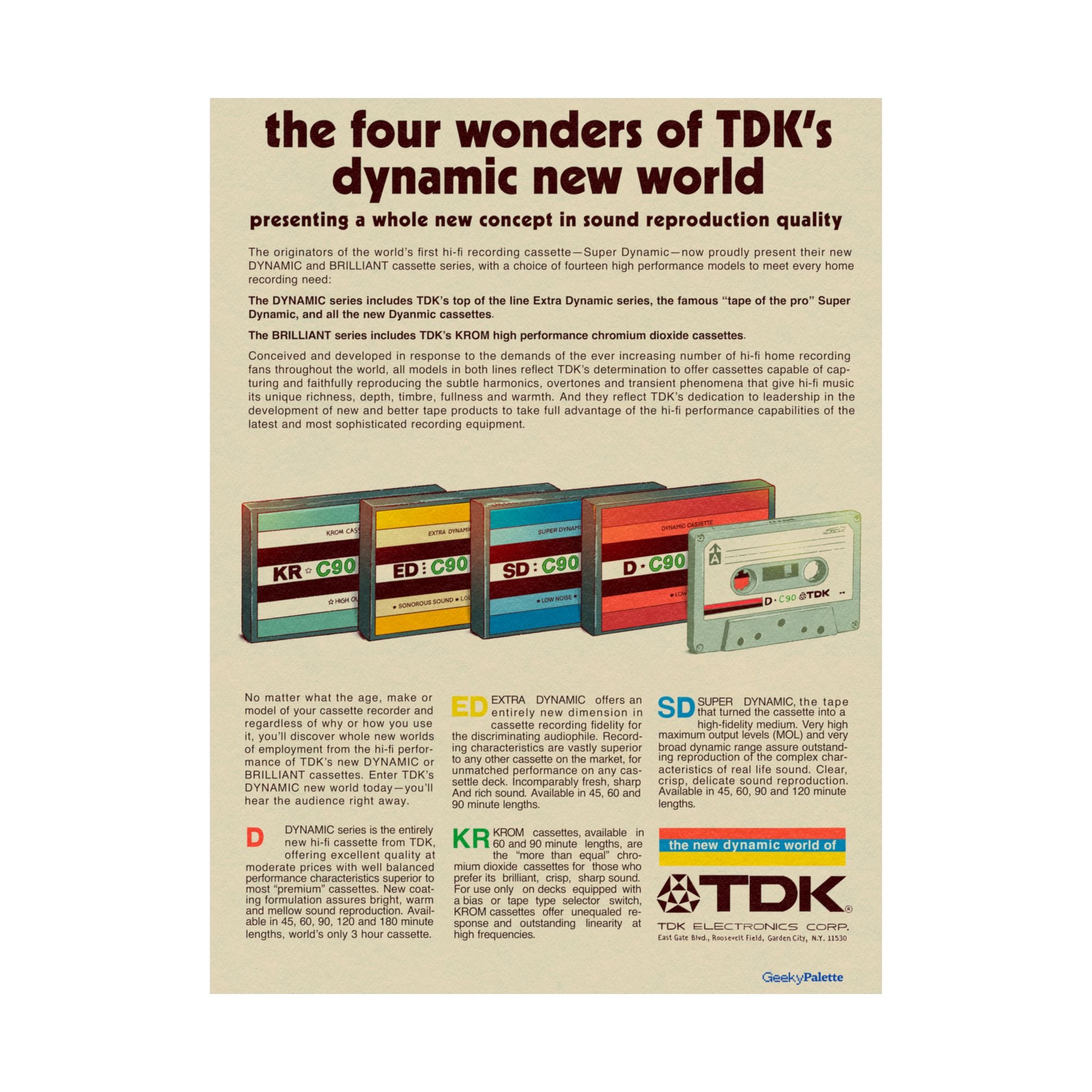 TDK's Dynamic New World Retro Audio Poster