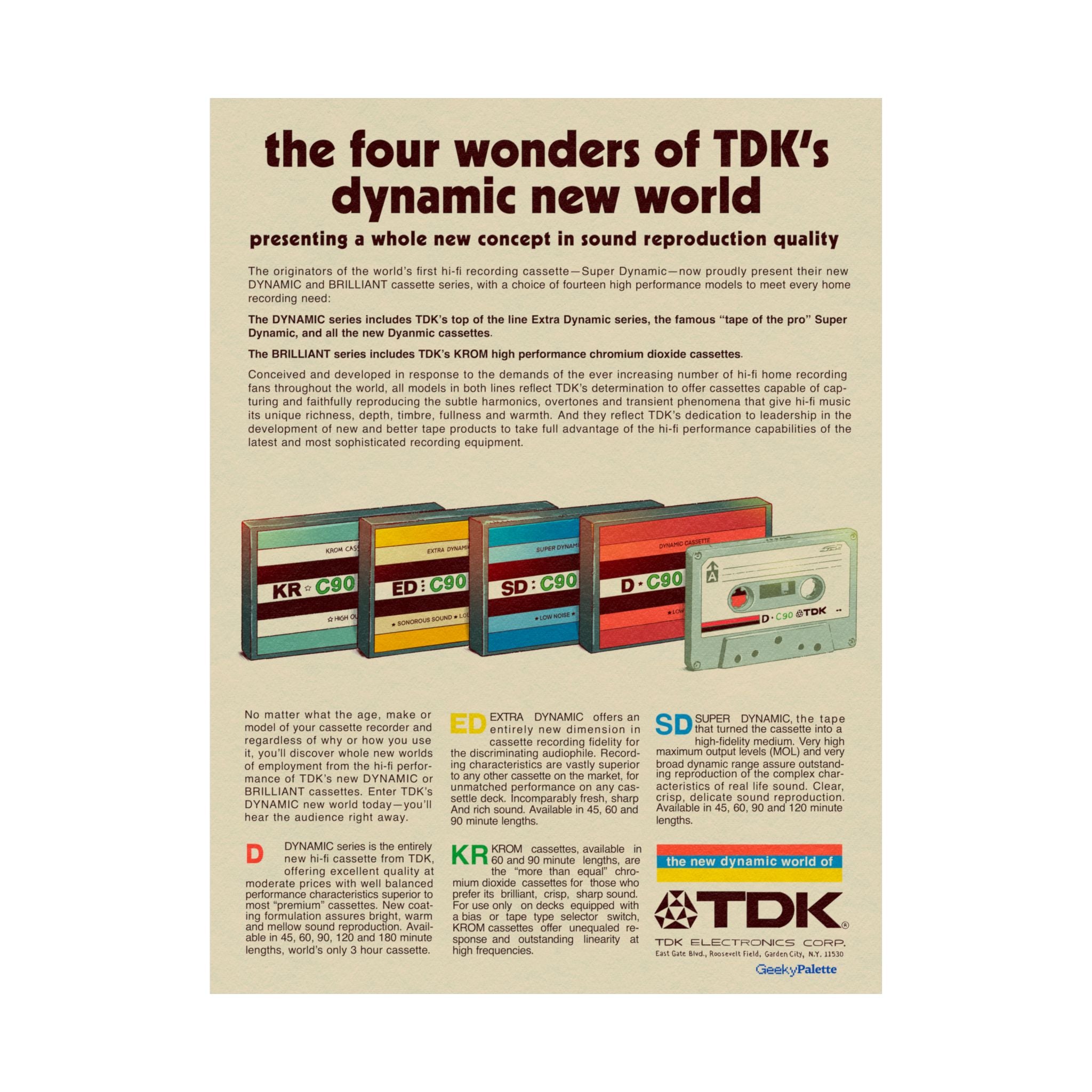 TDK's Dynamic New World Retro Audio Poster
