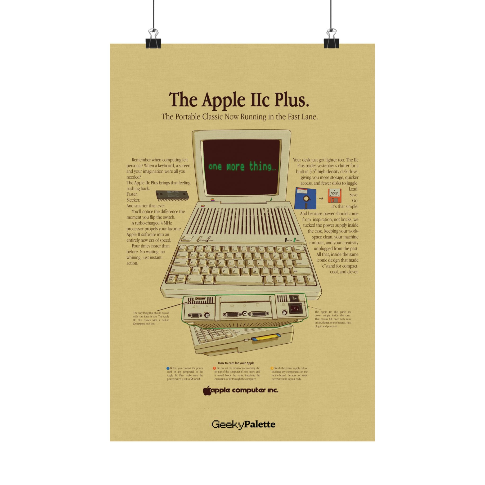Vintage Apple IIc Plus Poster