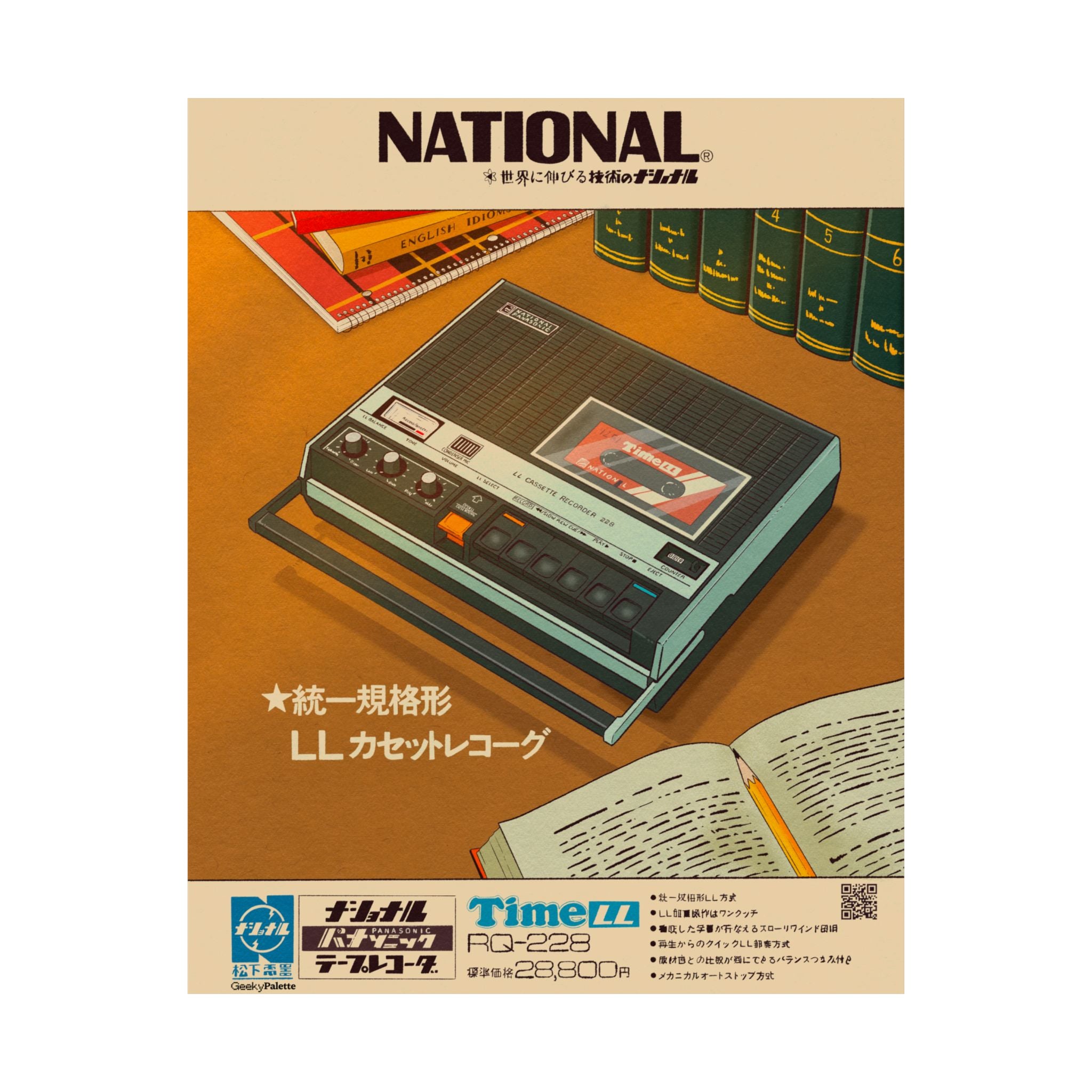 Panasonic RQ 228 Vintage Audio Poster