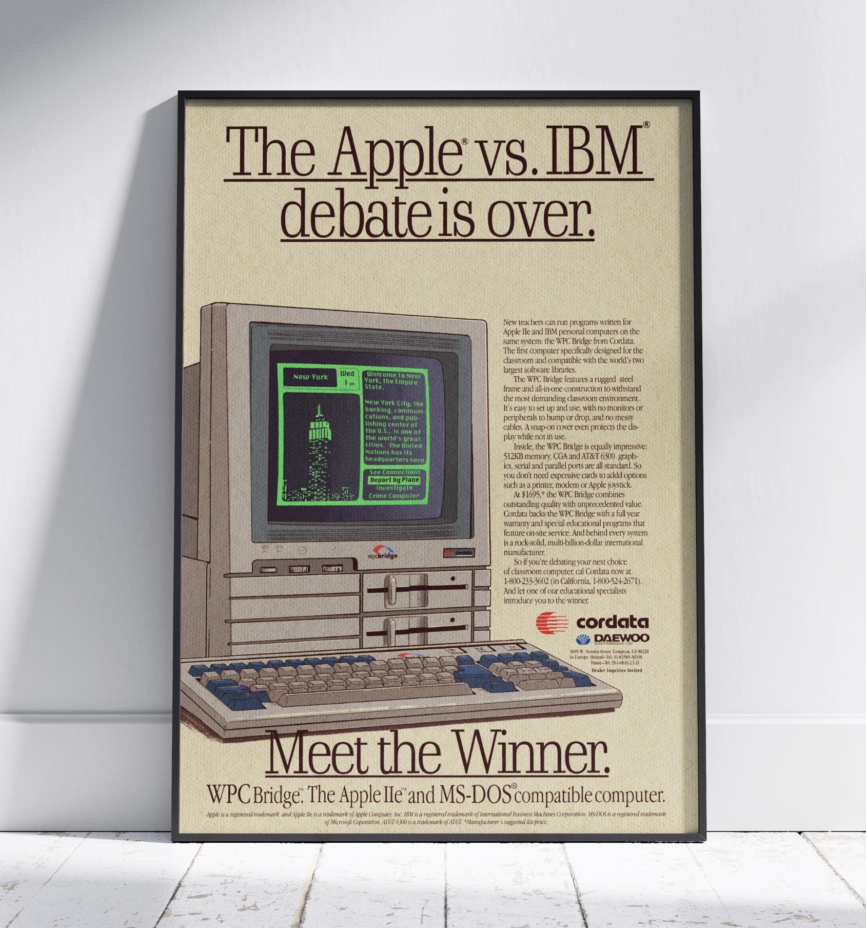 Apple vs IBM Debate is Over Vintage Poster