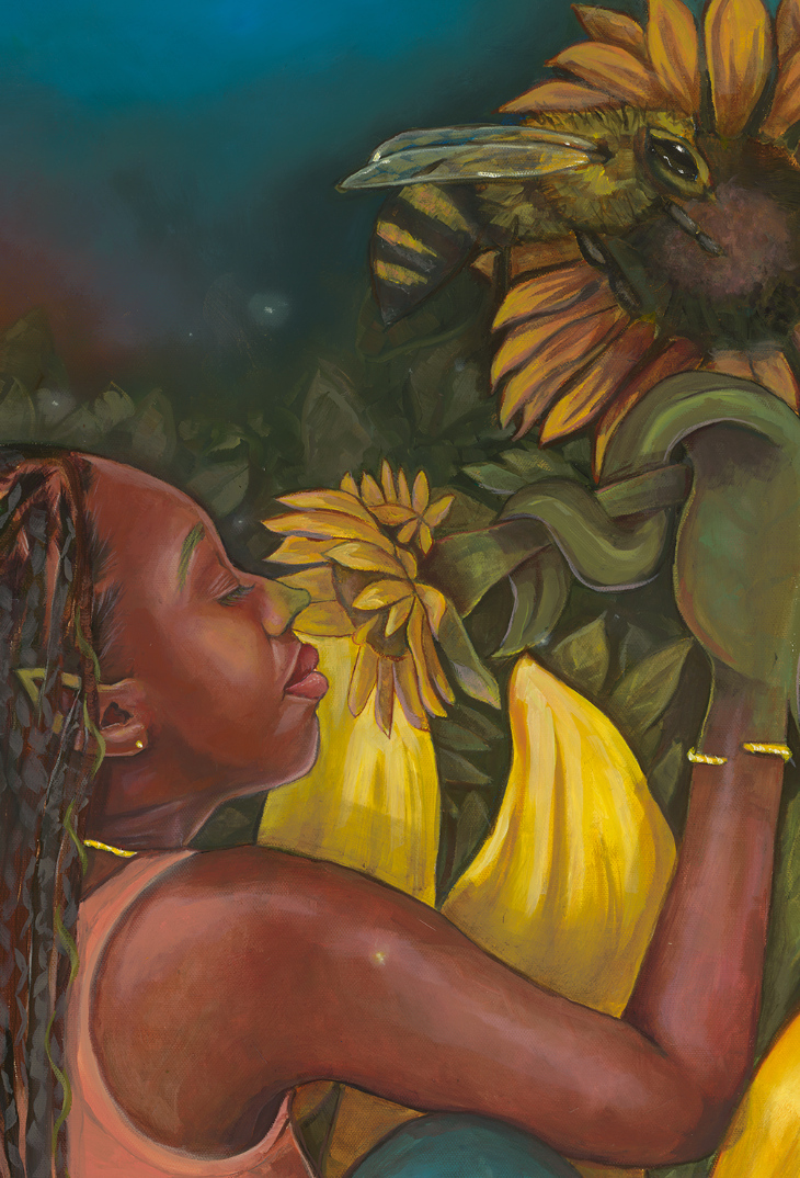 "SunFlowers Embrace" Original Oil Painting on Stretched Canvas