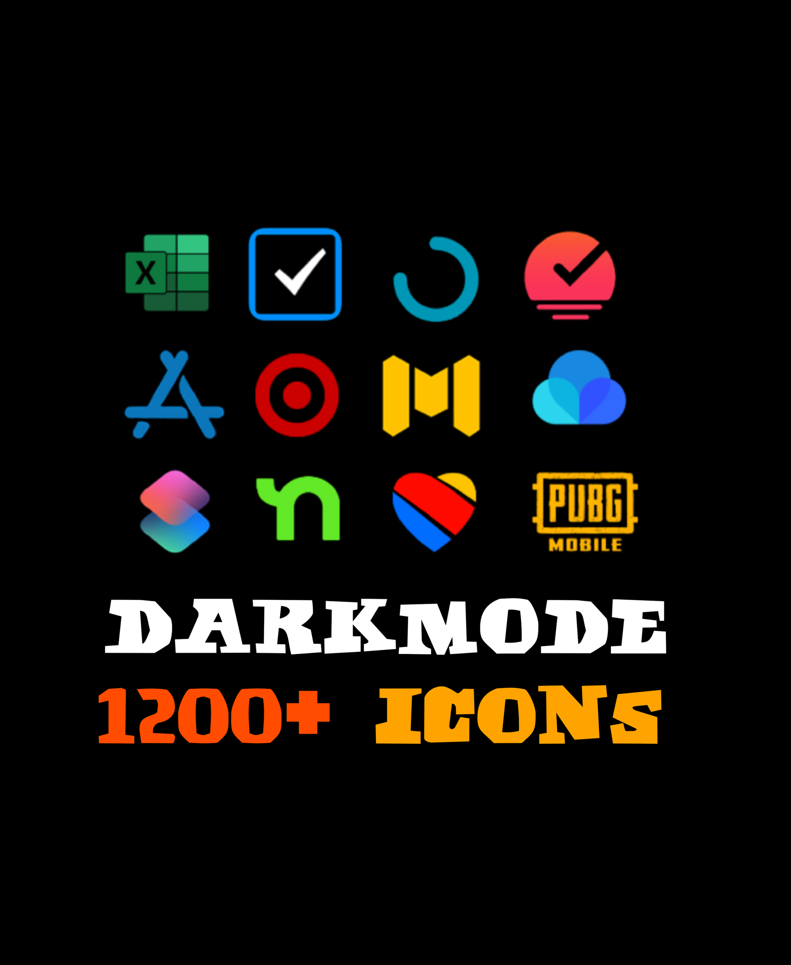 Dark Mode Colorful iOS Icons