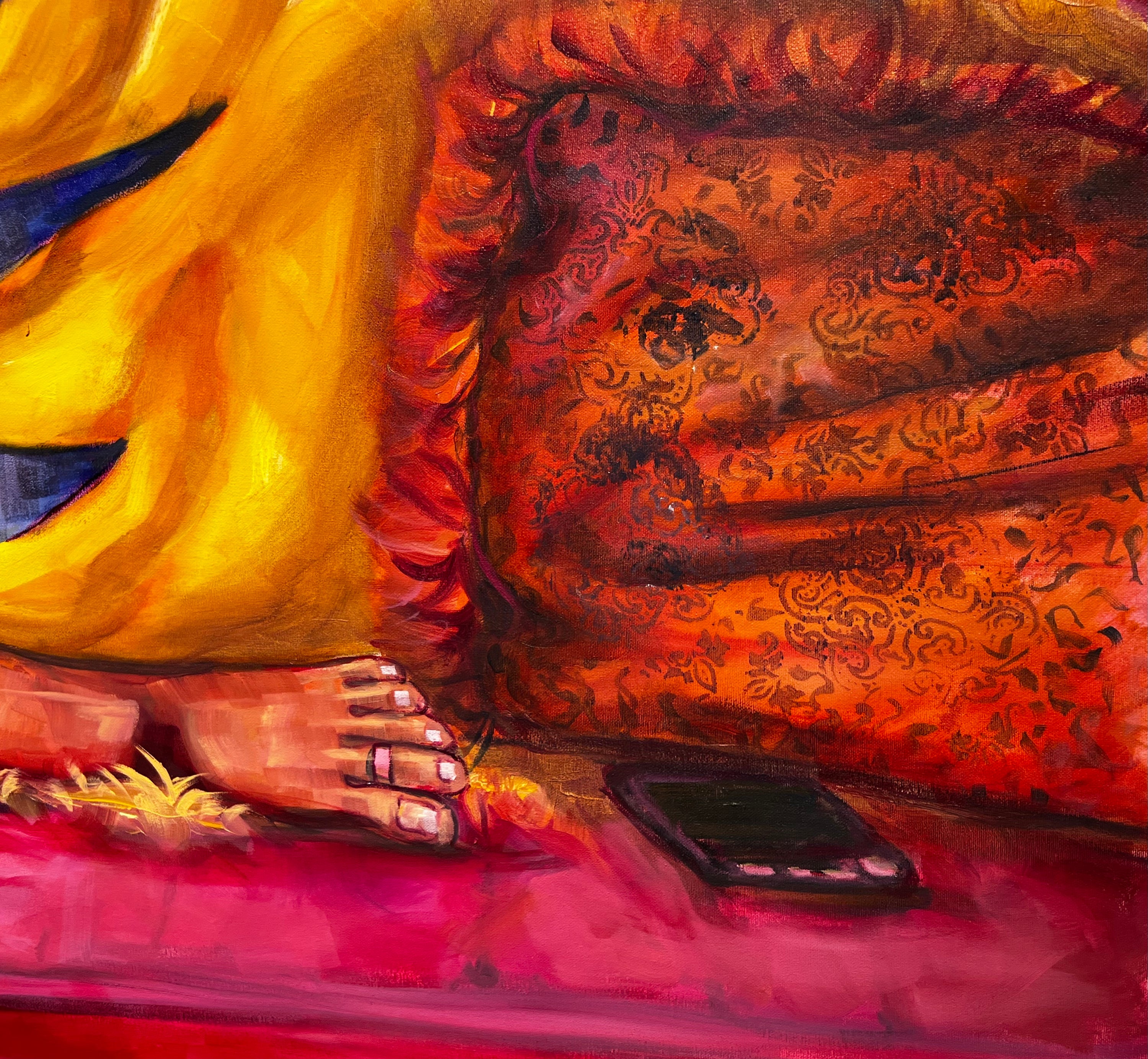 "A Sommer's Day in Comfort" Original Oil Painting on Stretched Canvas