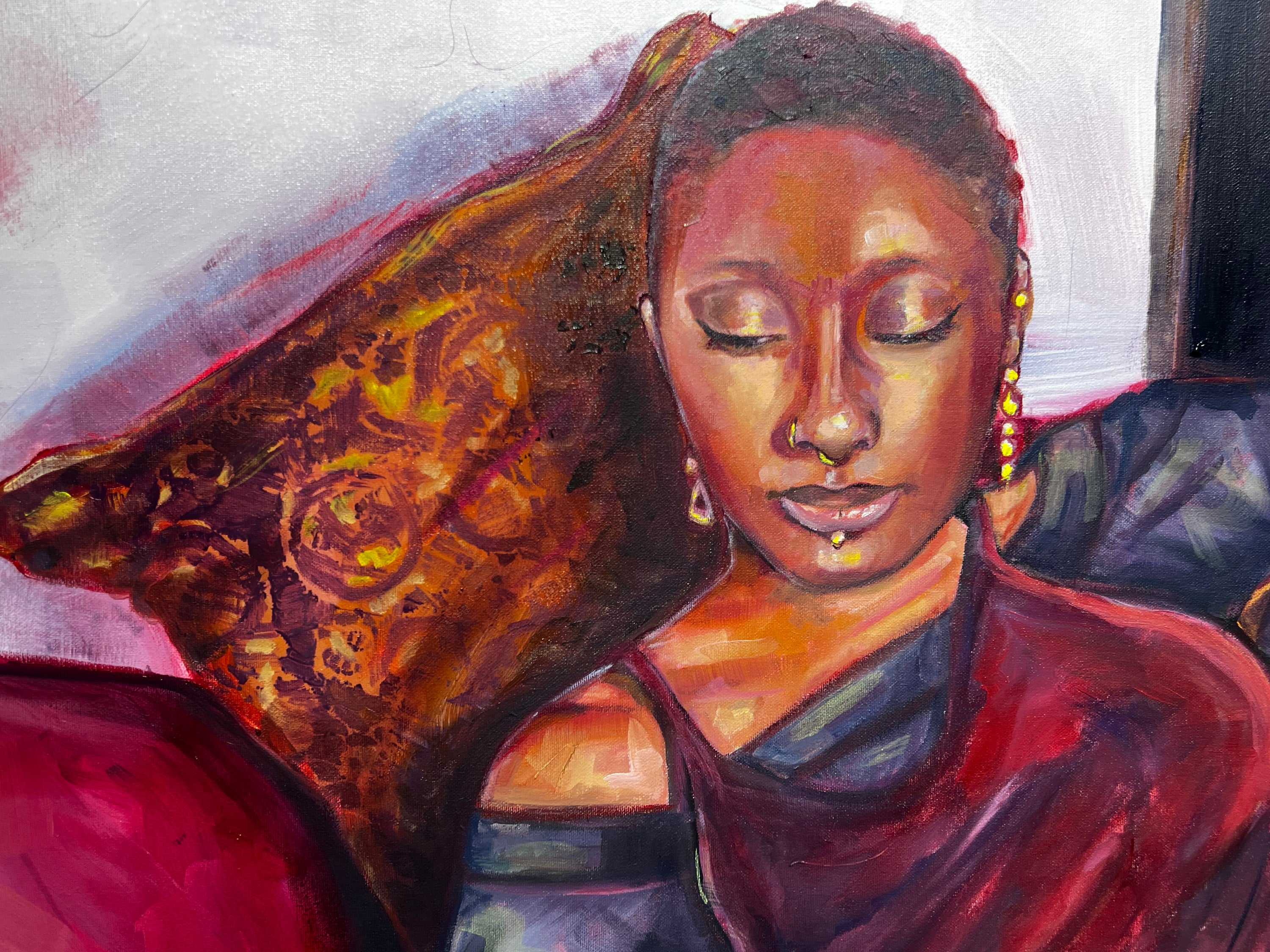 "A Sommer's Day in Comfort" Original Oil Painting on Stretched Canvas