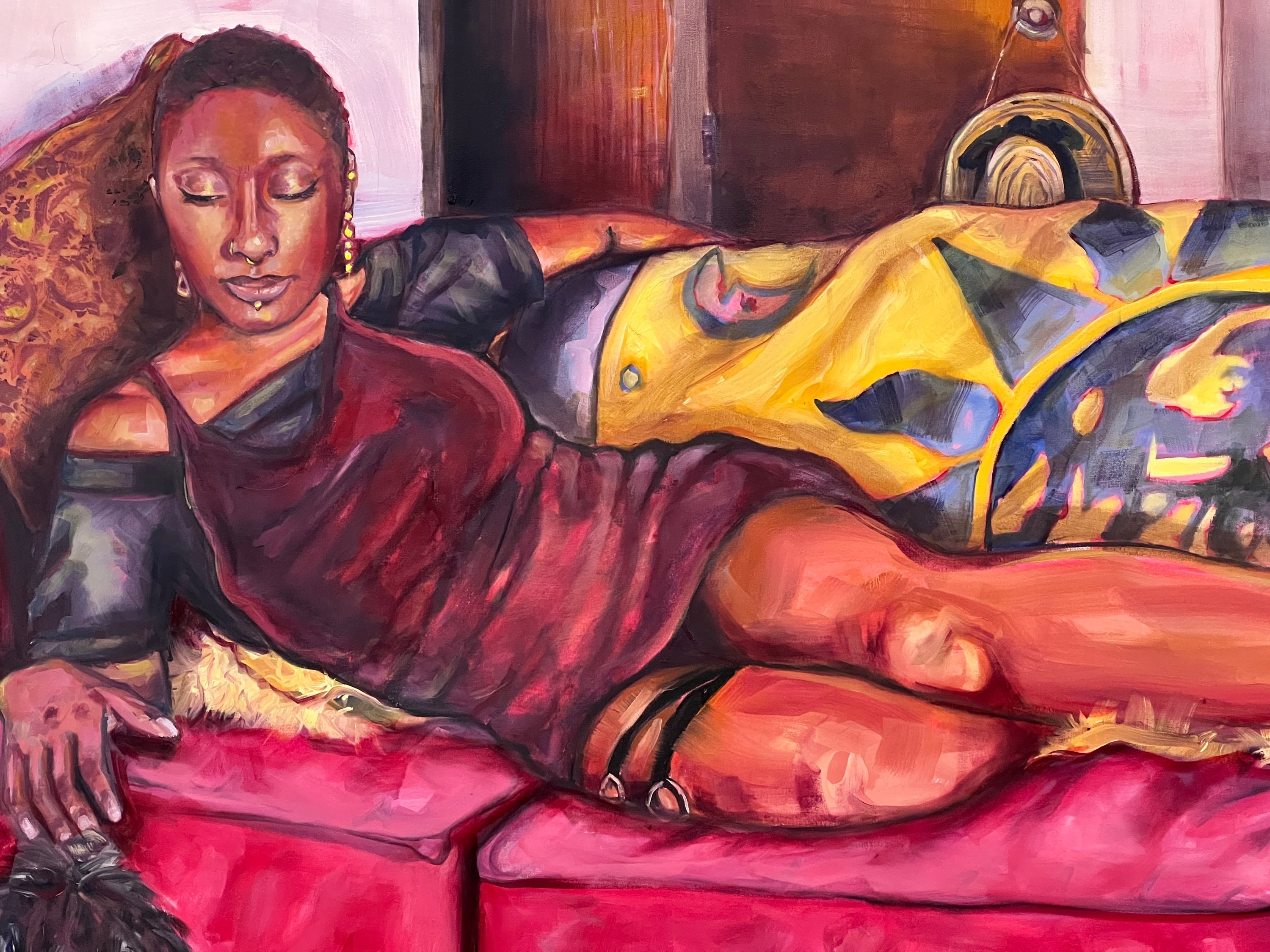 "A Sommer's Day in Comfort" Original Oil Painting on Stretched Canvas