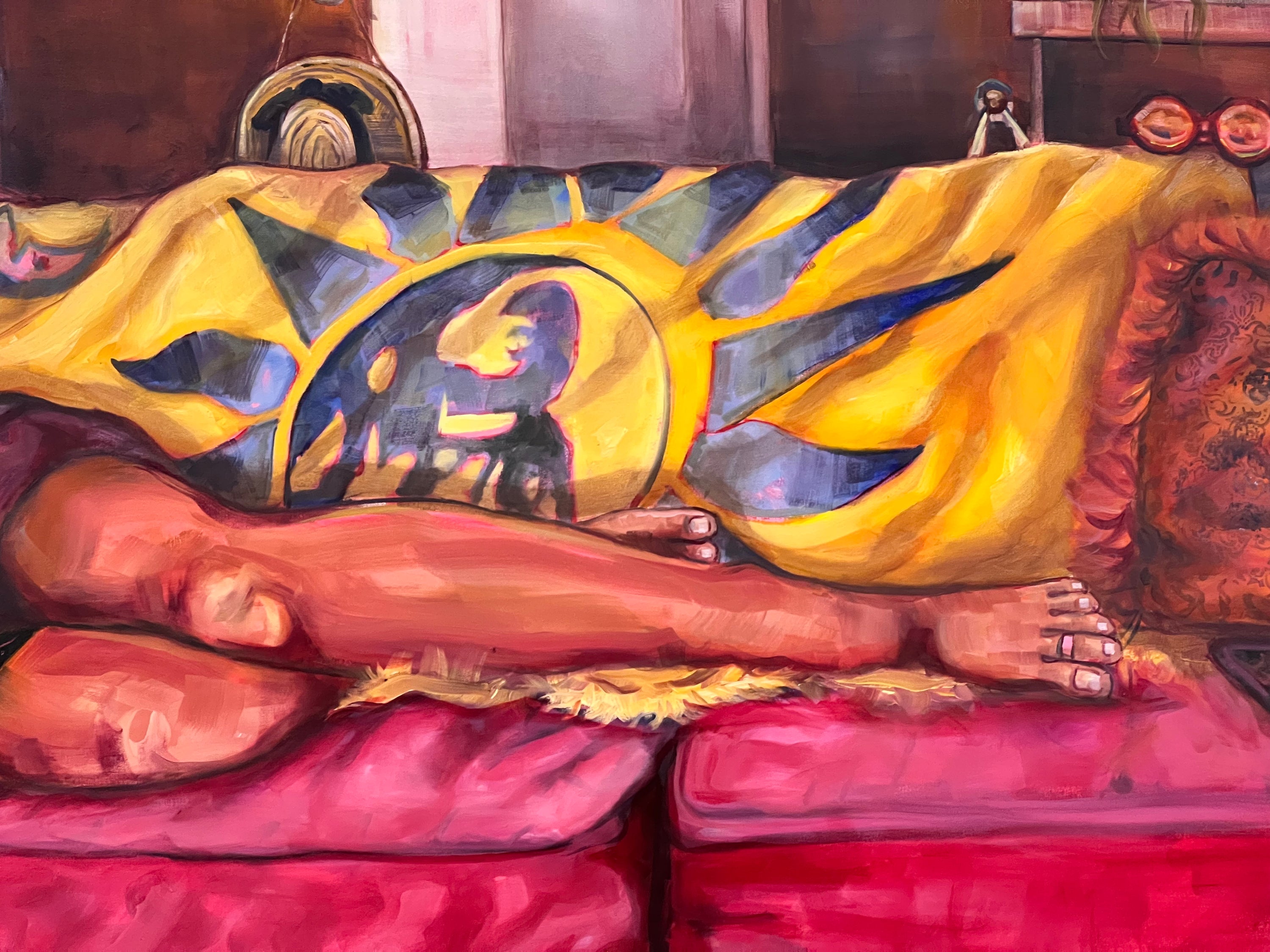 "A Sommer's Day in Comfort" Original Oil Painting on Stretched Canvas