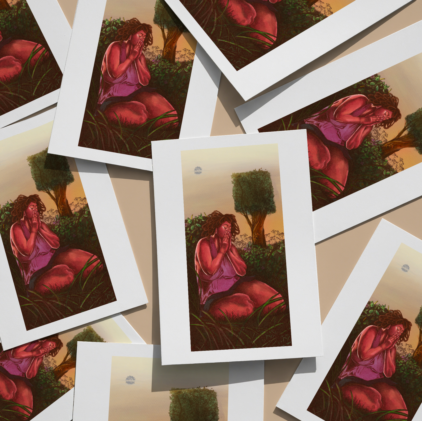 "Whispers Beneath Boxwood" Art Print