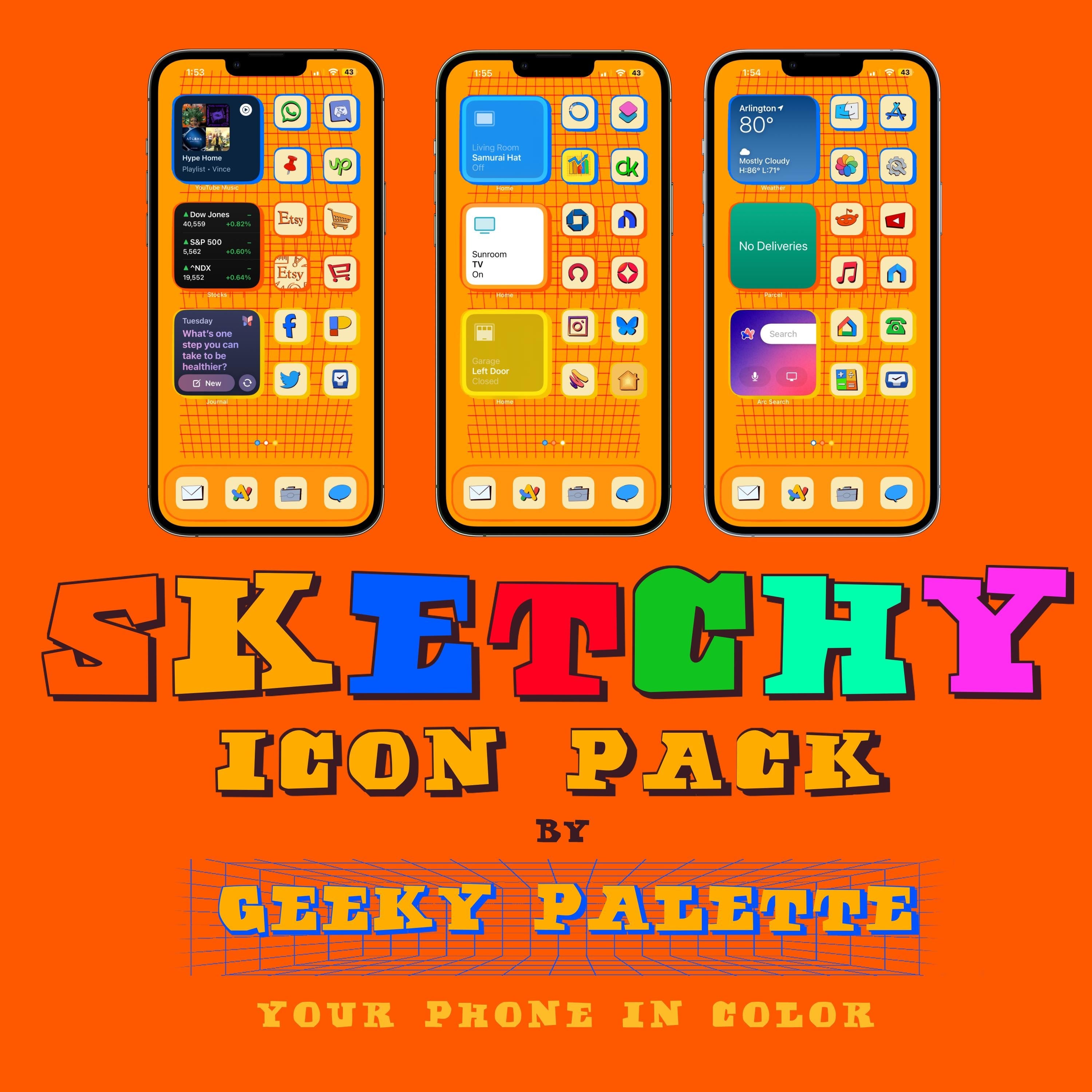 SKETCHY Colorful iOS Icon Pack