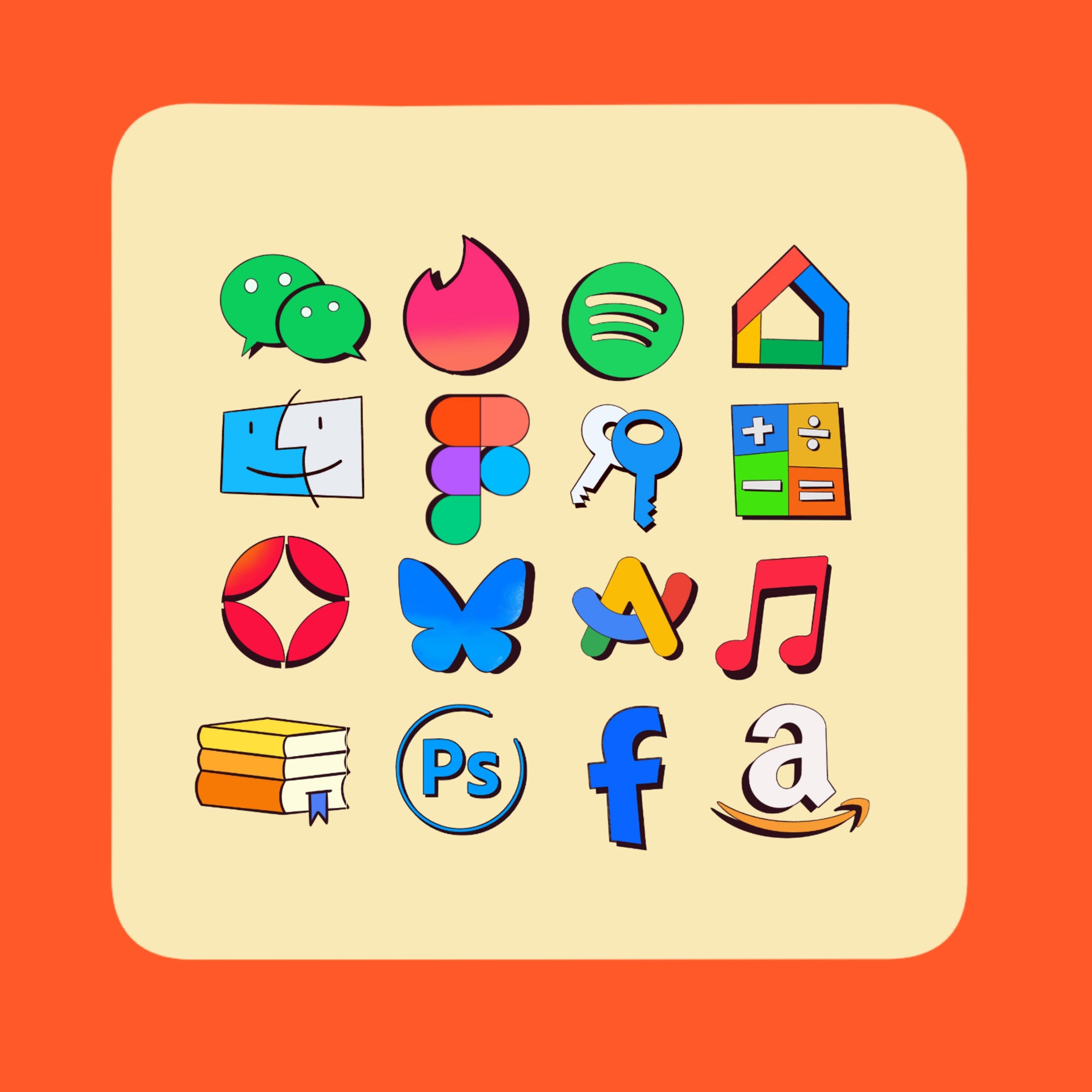 SKETCHY Colorful iOS Icon Pack